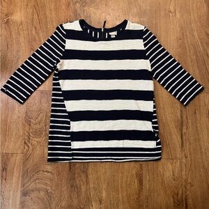 Merona Women’s Size Medium M Navy and White Striped Sweater 100% Cotton